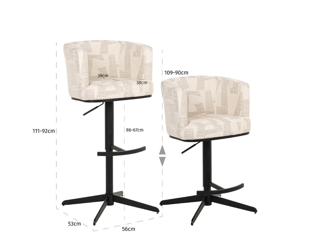 Cheyenne Luxury Adjustable Swivel Bar Stool
