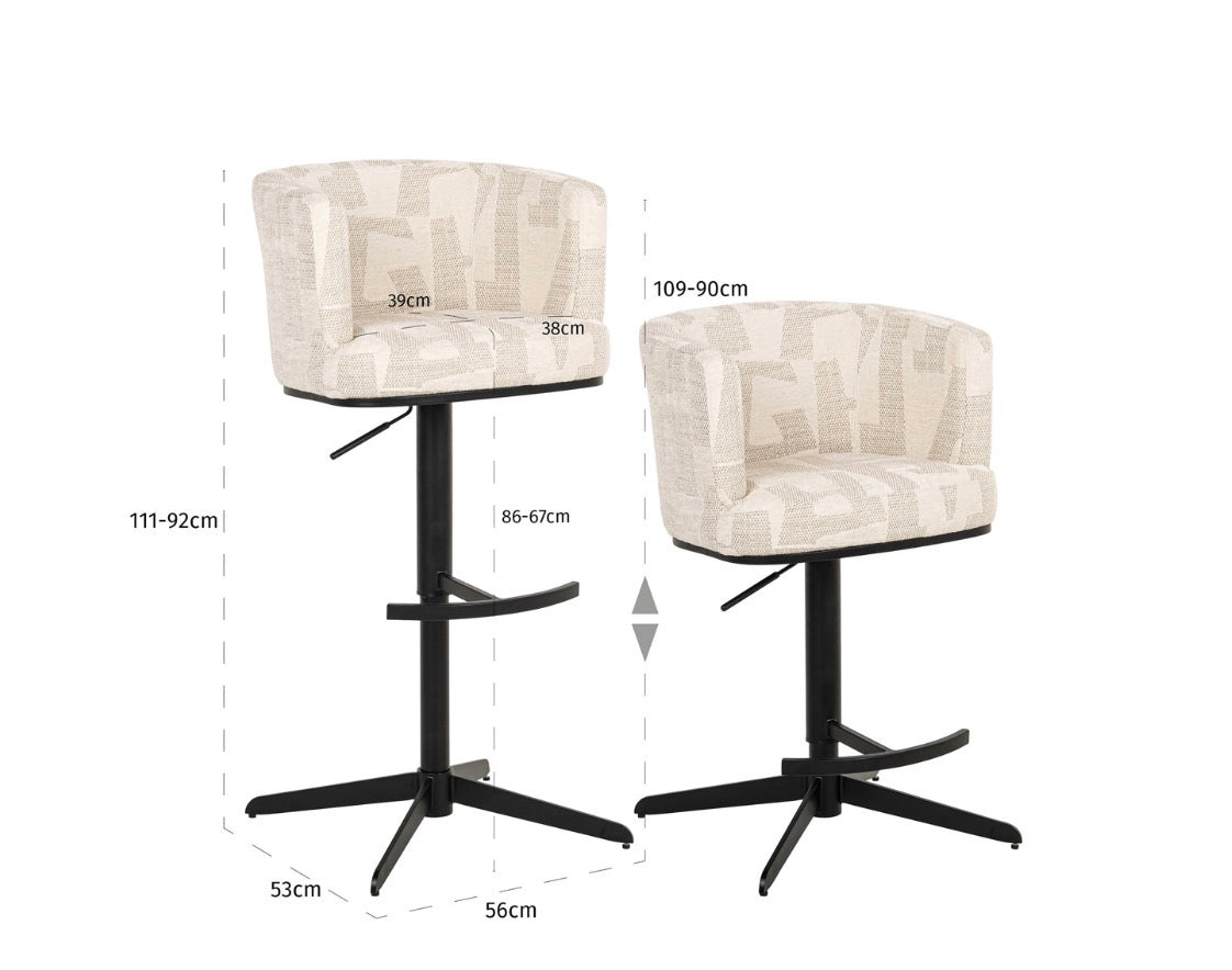 Cheyenne Luxury Adjustable Swivel Bar Stool