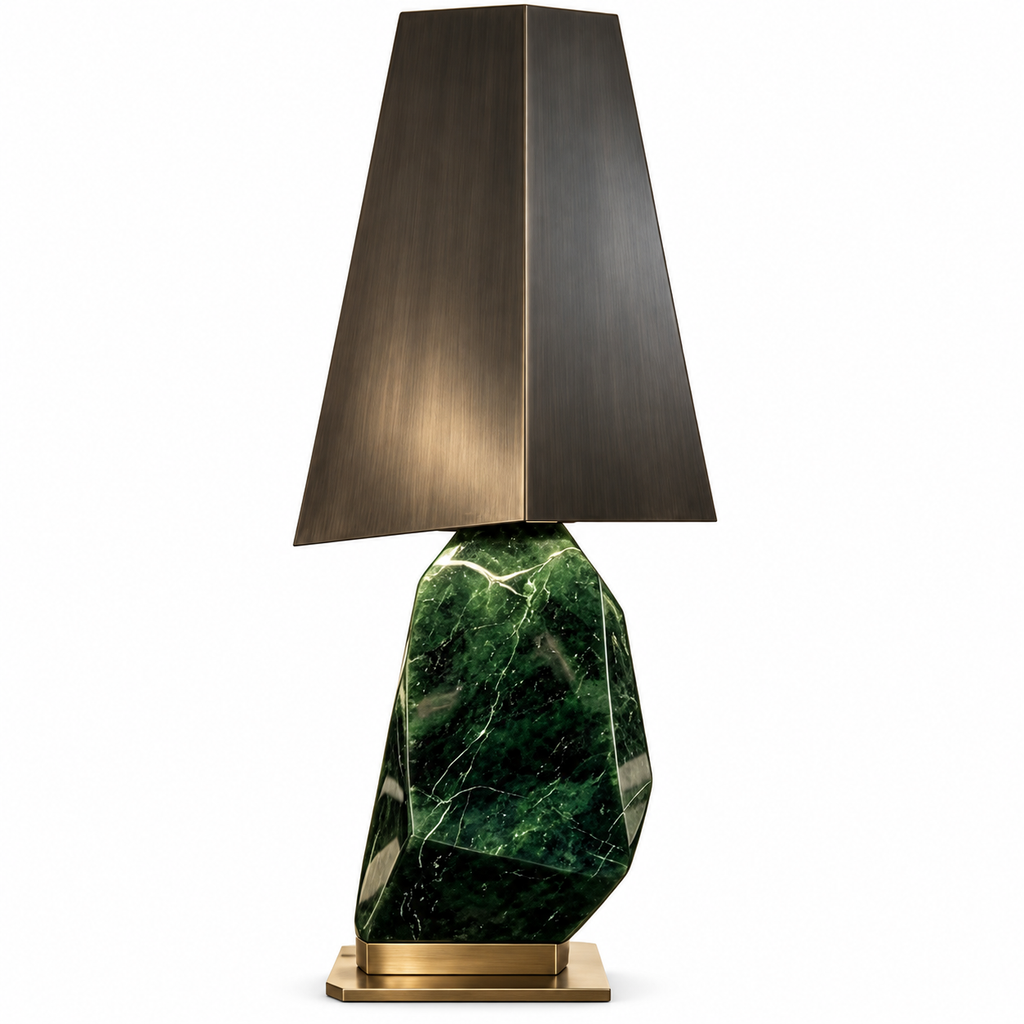 Ludovica Natural Green Marble Table Lamp