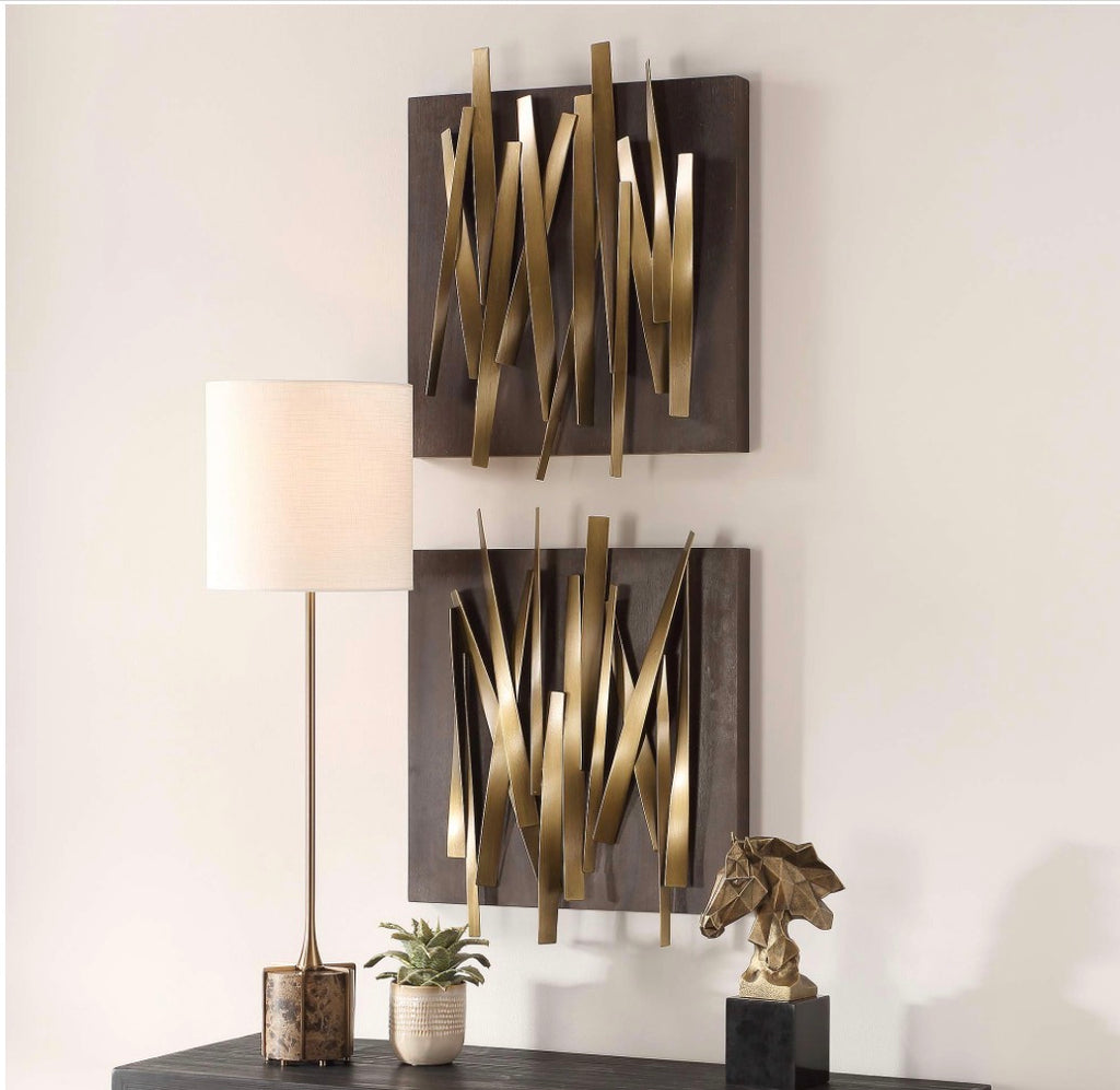 Casa Milano Crosshatch Metal Wall Decor – 2-Piece Set