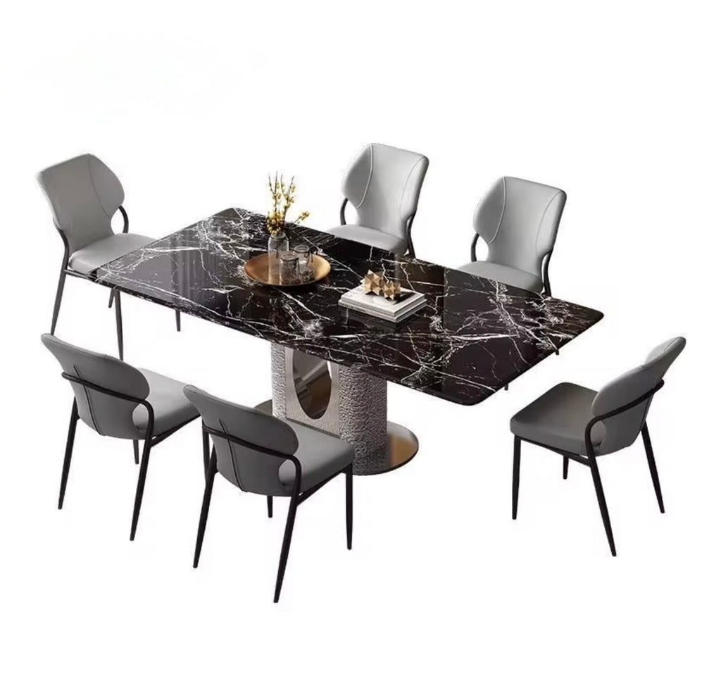 Casa Milano – Wayon Luxury Crystal Stone Dining Table with Mirror Stainless Steel Base