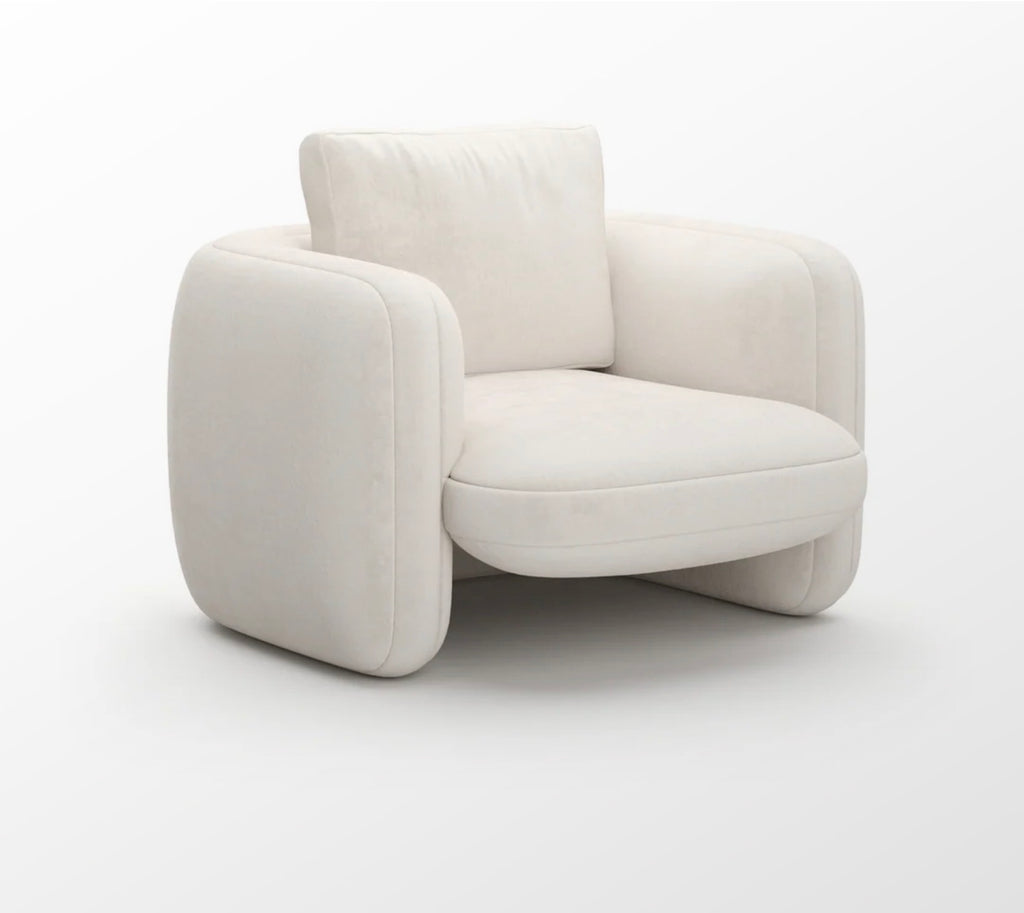 Overlap Sculptural Upholstered Accent Chair by Caracole