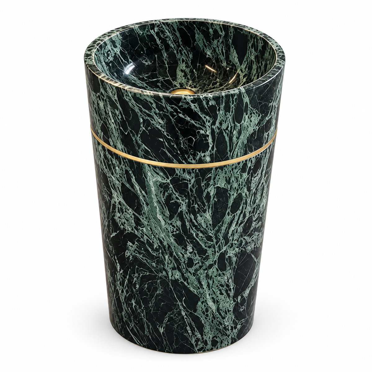 Verde Imperiale Natural Marble Pedestal Sink