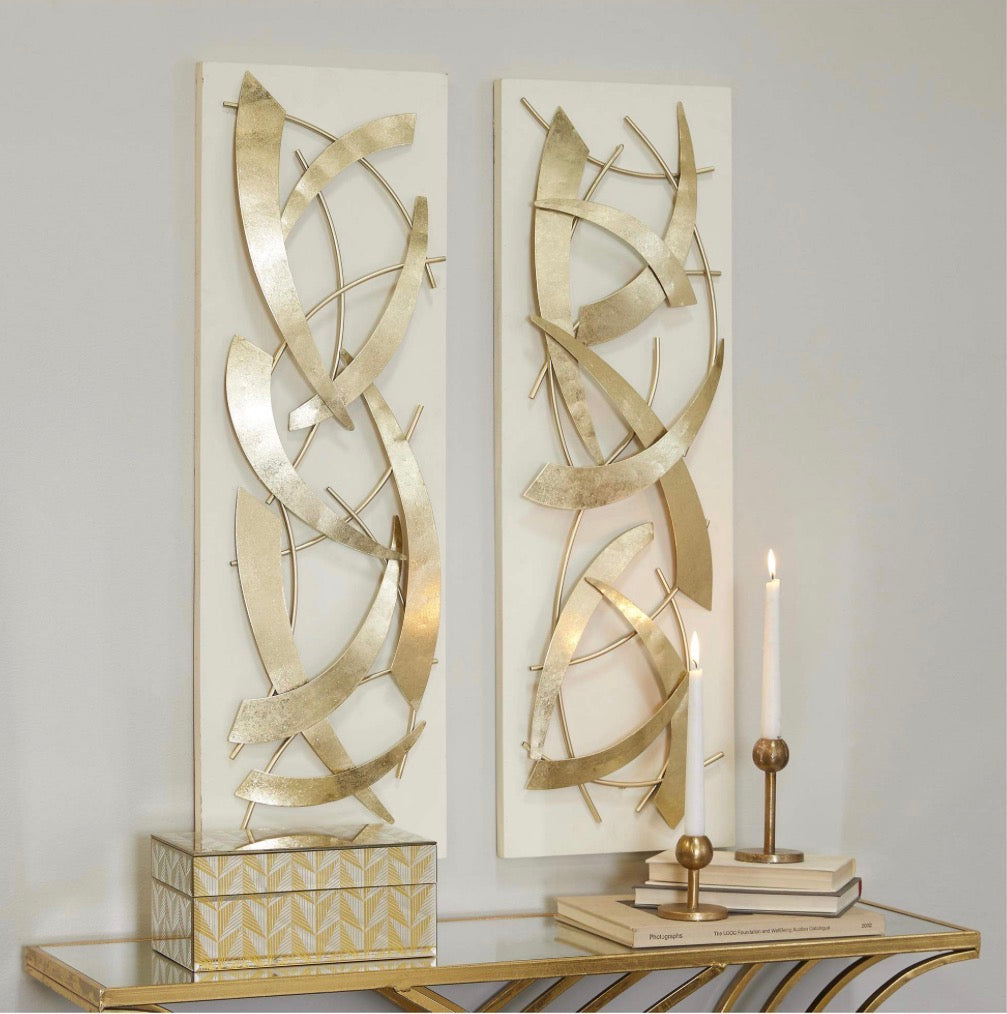 Casa Milano – Gold Metal Contemporary Wall Decor (Set of 2)