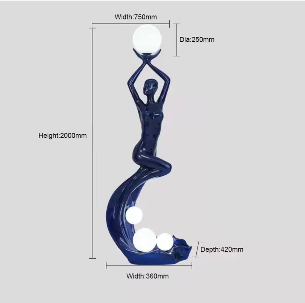 Mermaid Art Sculpture Floor Lamp