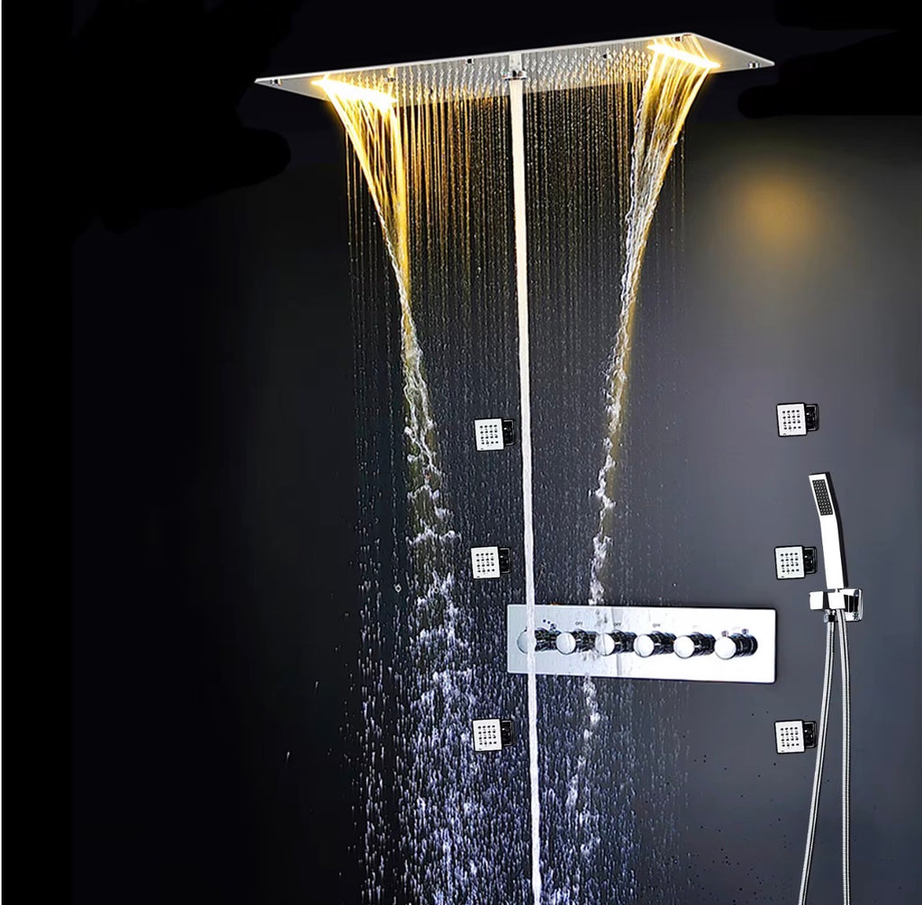 ALESSANDRA LUXURY THERMOSTATIC WATERFALL SHOWER SYSTEM