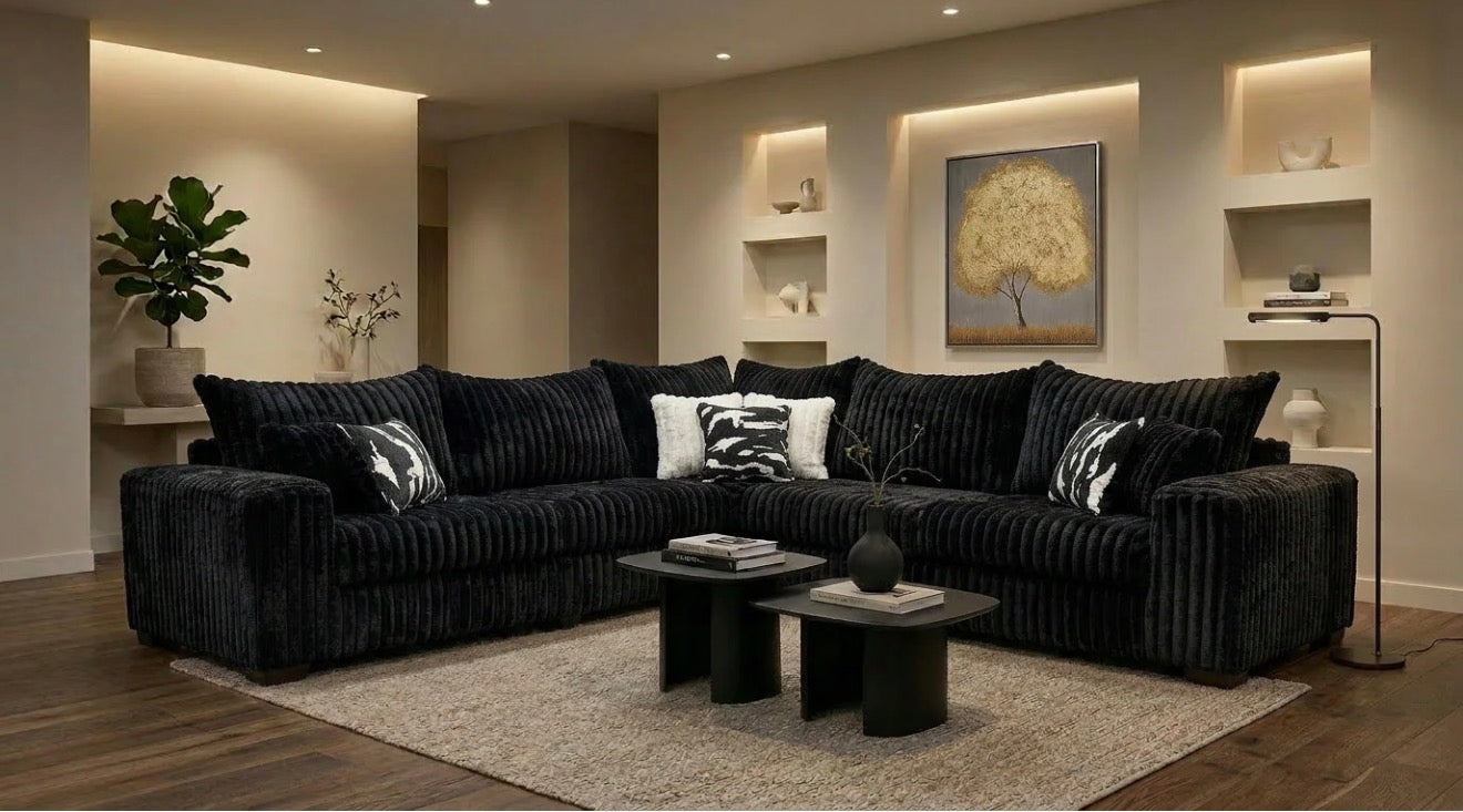Casa Milano Noemi Corduroy Sectional Sofa | Quick Ship