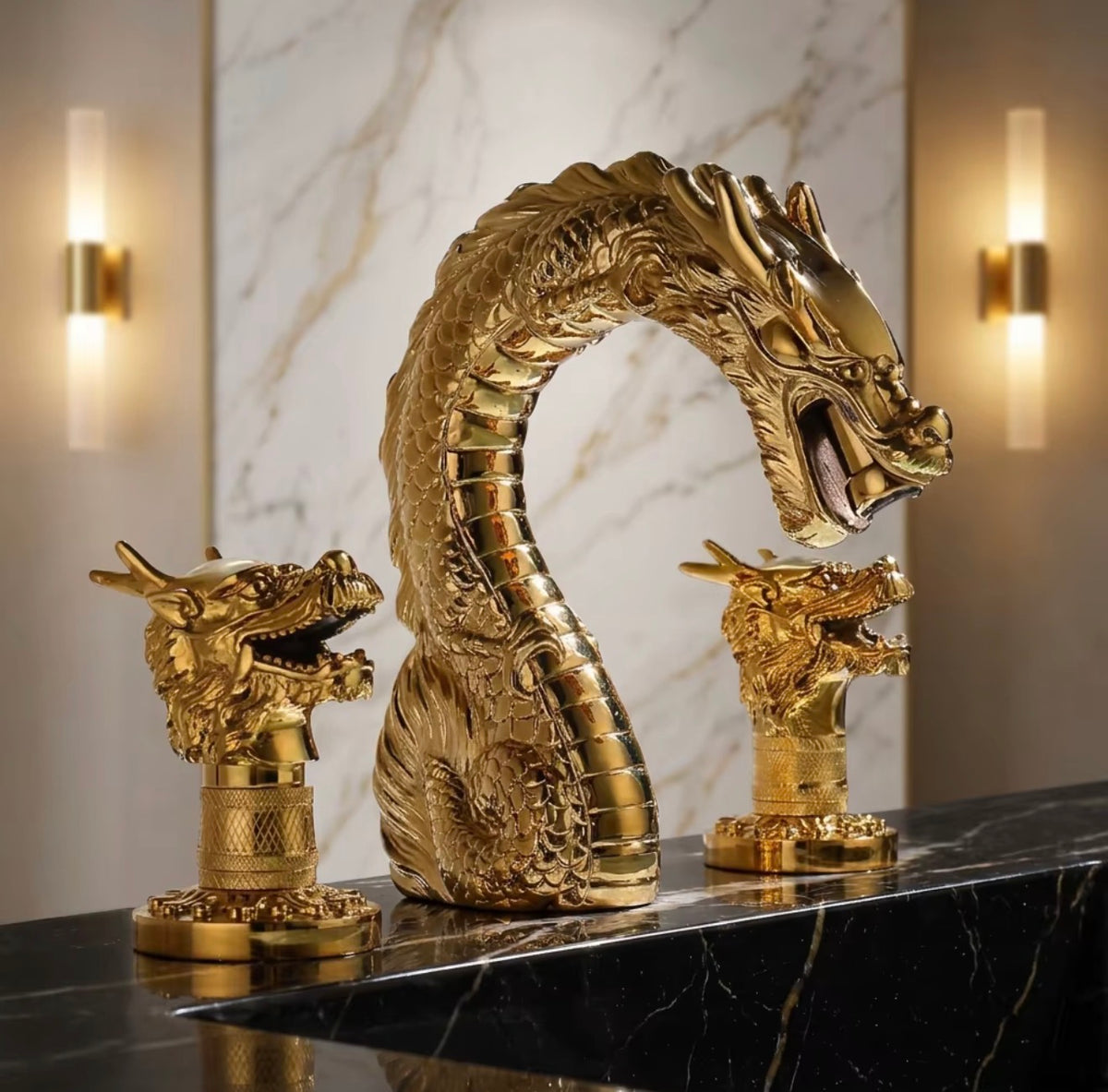 DRAGO IMPERIALE SOLID BRASS DRAGON WIDESPREAD BASIN FAUCET