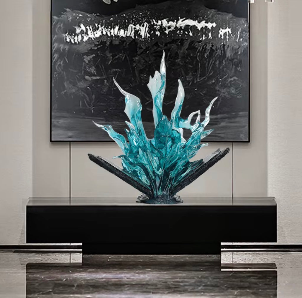 Aqua Tempest Sculptural Centerpiece