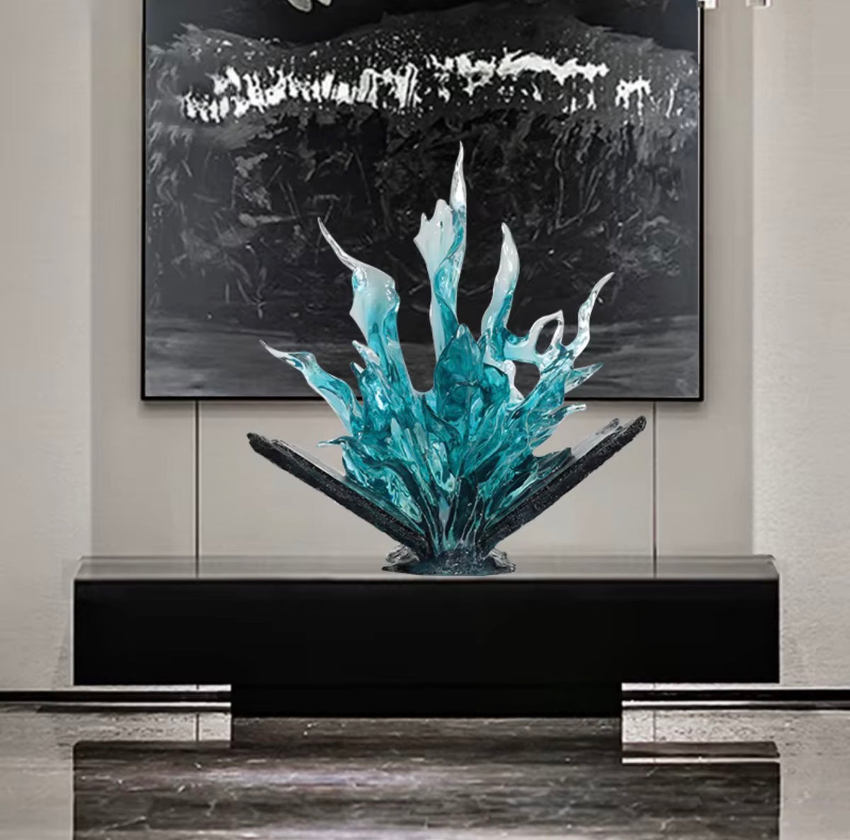 Aqua Tempest Sculptural Centerpiece