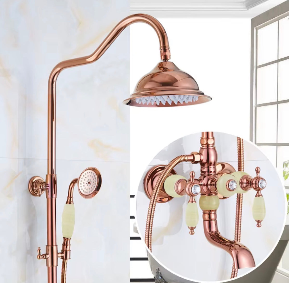 Rosalia Rose Gold Vintage Shower System