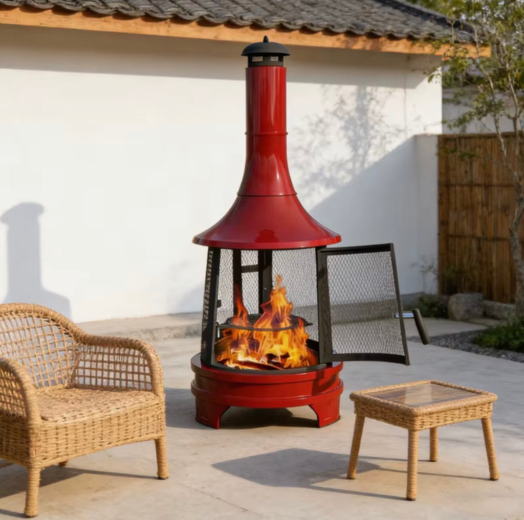 Rosso Outdoor Wood-Burning Fireplace & Grill
