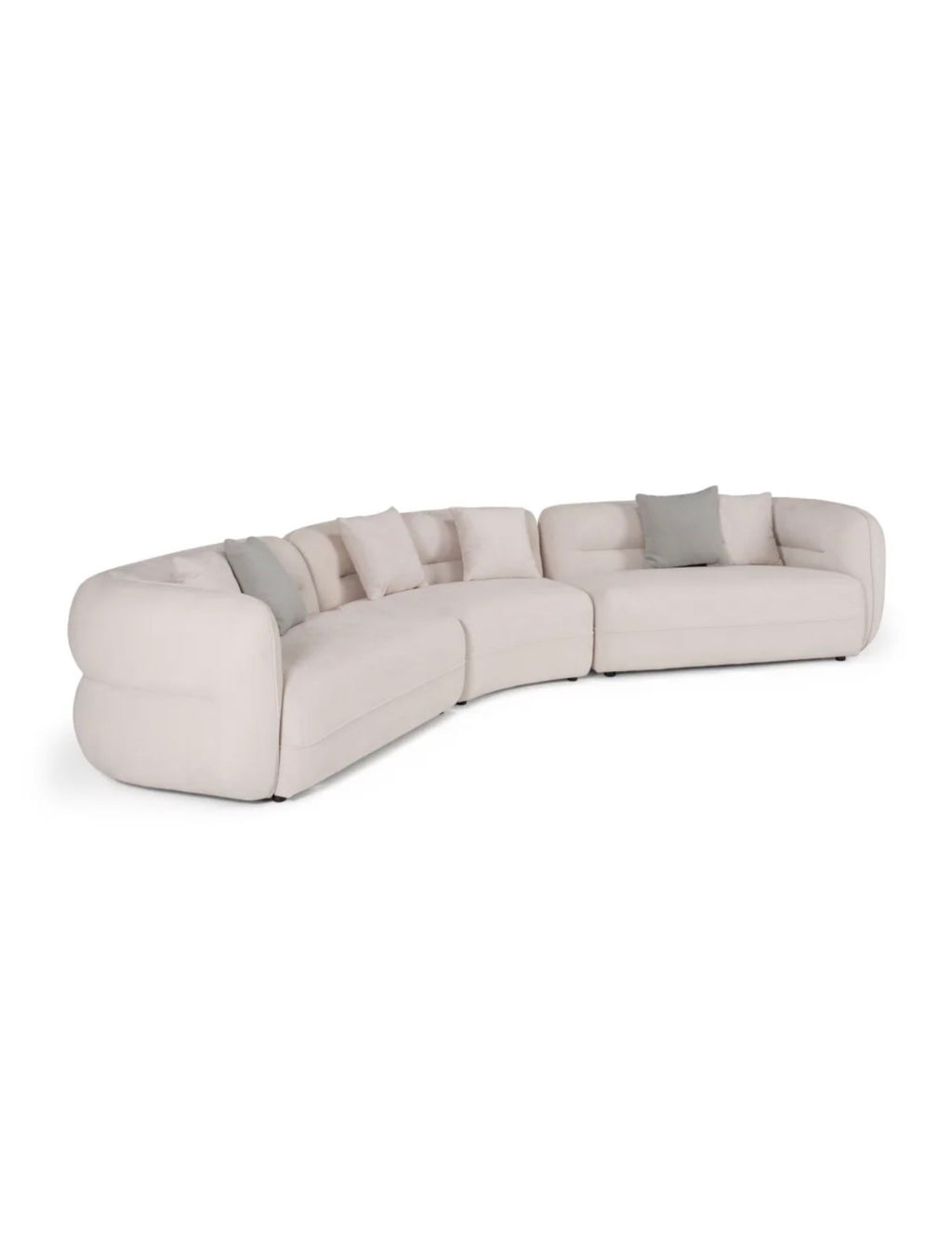 Casa Milano – Aurora Curve Sectional Sofa (White Fabric)