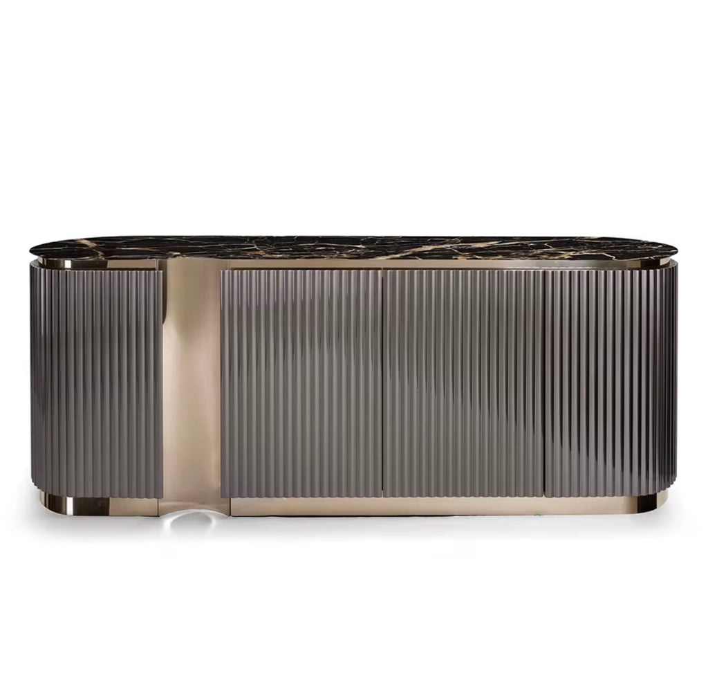 Casa Milano Luxury Fluted Sideboard with Marble Top