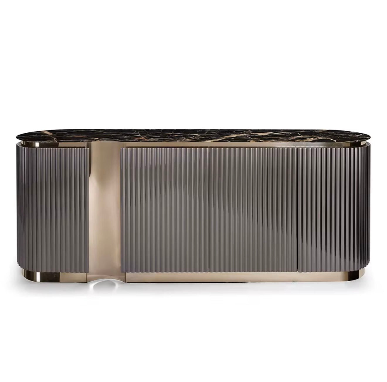 Casa Milano Luxury Fluted Sideboard with Marble Top