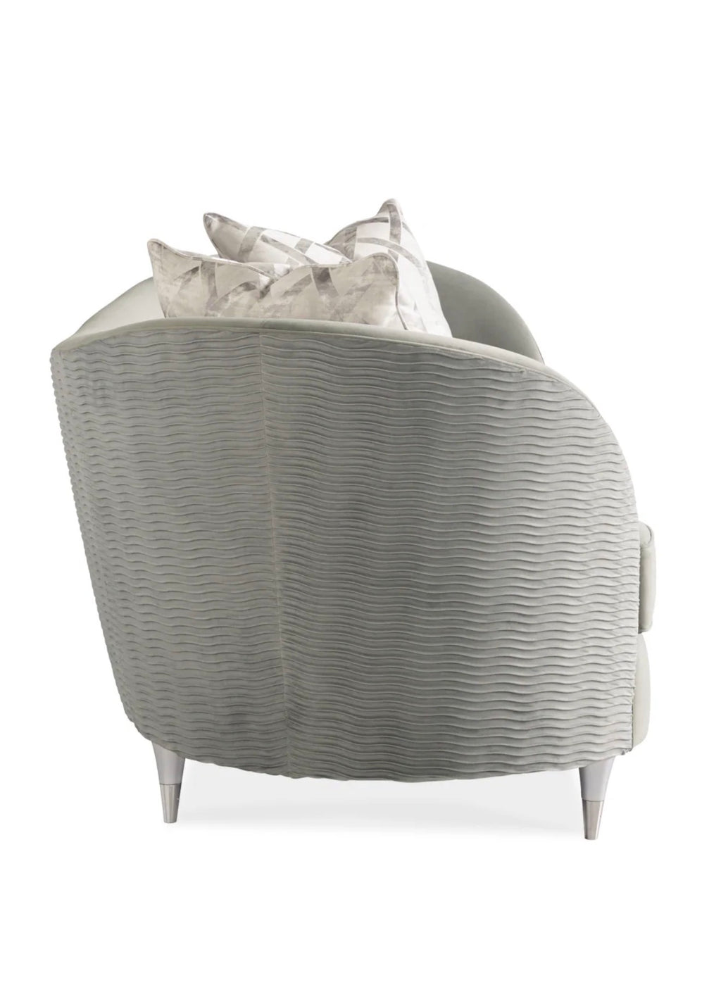 Casa Milano Gray Velvet Curved Sofa – Modern Luxury Design