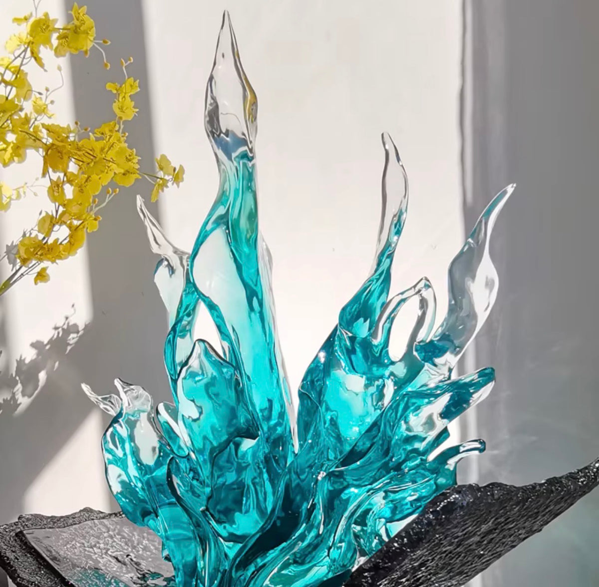 Aqua Tempest Sculptural Centerpiece