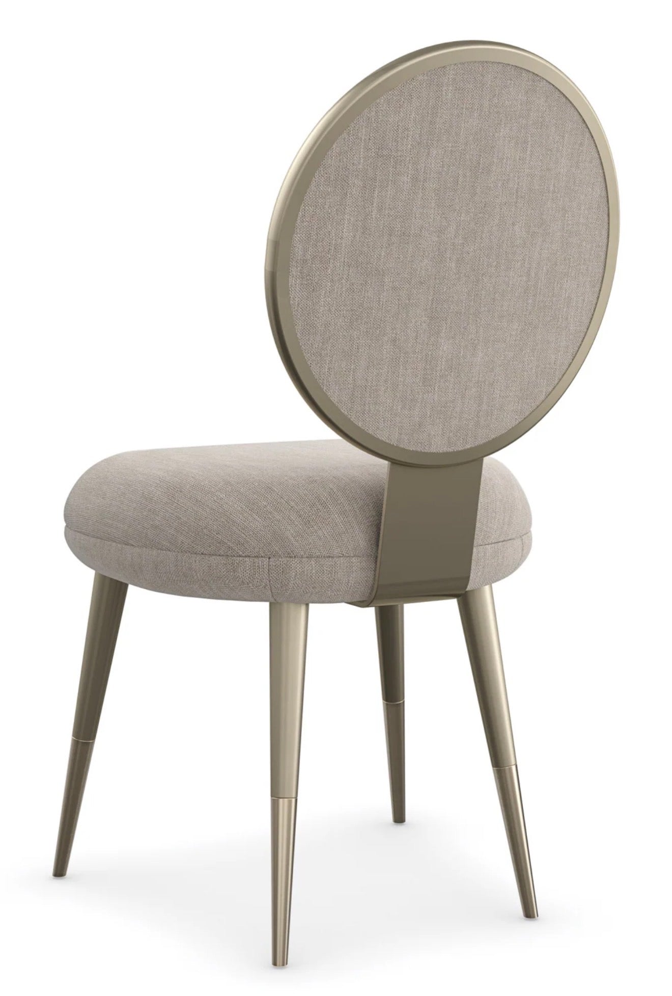 Casa Milano – Apollo Round Back Dining Chair (Ivory / Grey / Light Gold)