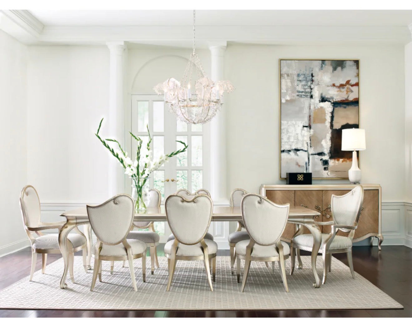 Casa Milano – Fontainebleau Gold-Framed Dining Side Chairs (Set of 2)