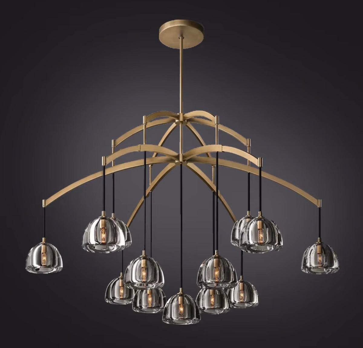 Hemispheres Modern Round Chandelier 60”
