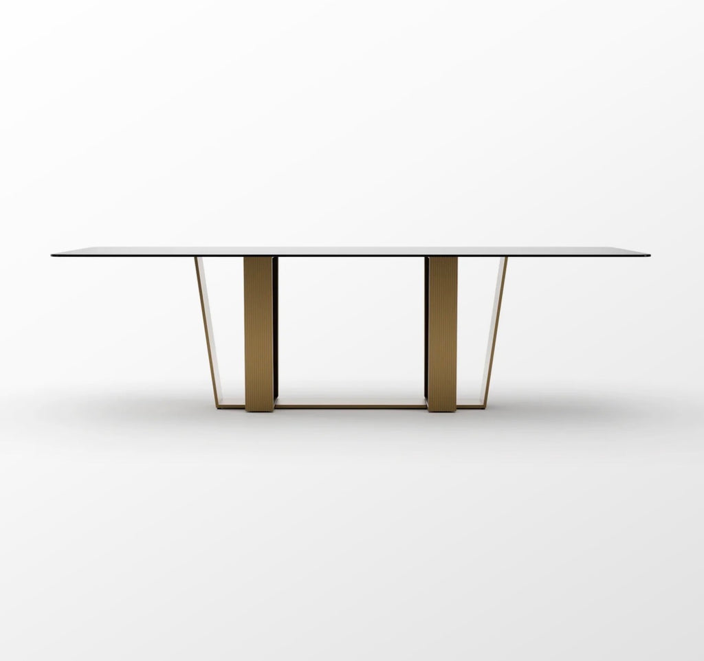 Counter Balance Smoked Bronze Glass Dining Table