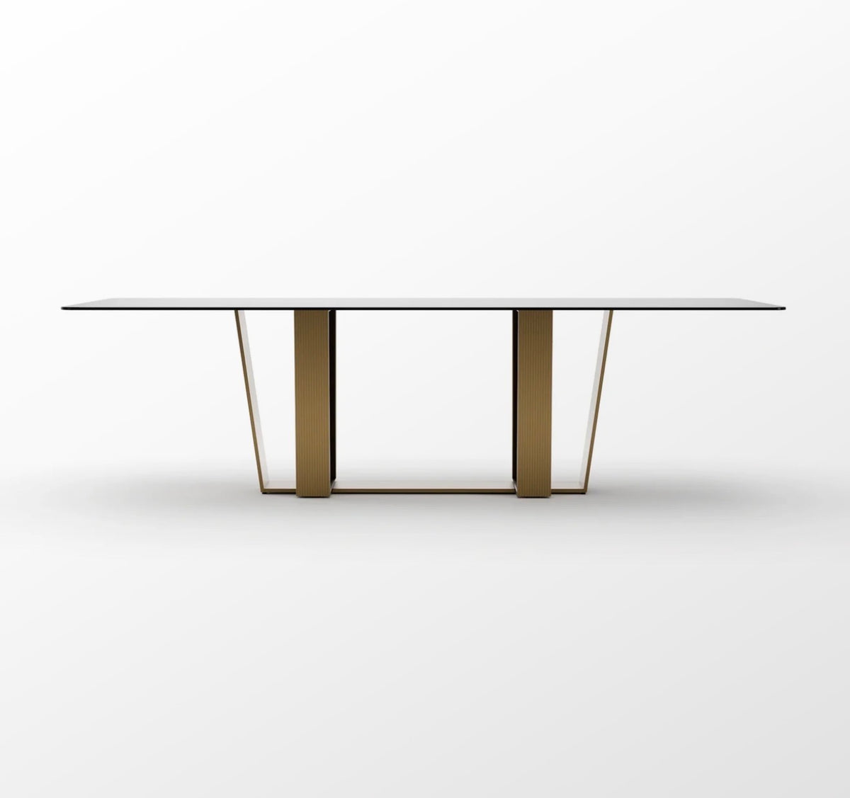 Counter Balance Smoked Bronze Glass Dining Table