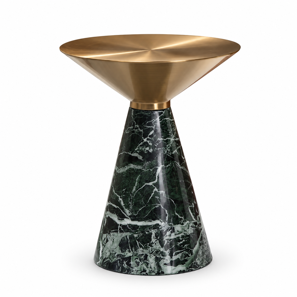 Monaco Sculptural Marble & Stainless Steel Side Table