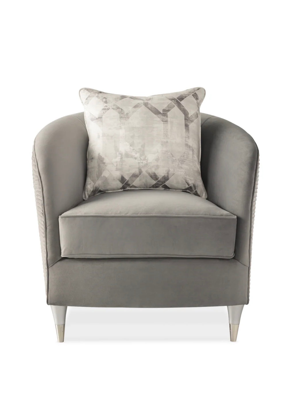 Casa Milano – Gray Barrel Lounge Chair | Caracole Farrah