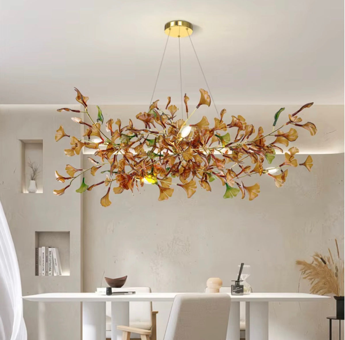 Fiorenza Ginkgo Glass Chandelier