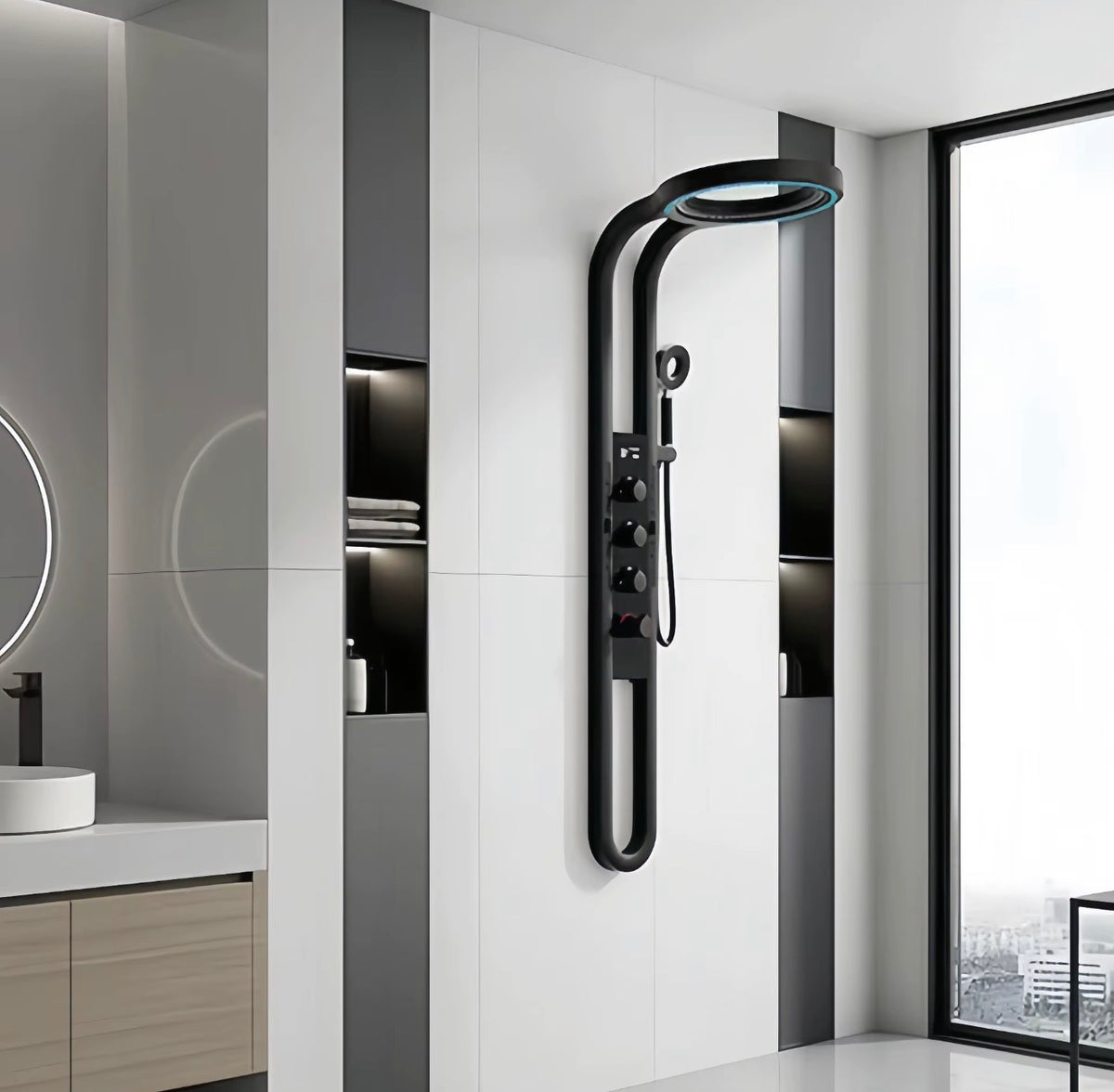 VITTORIA HALO LED THERMOSTATIC SHOWER PANEL