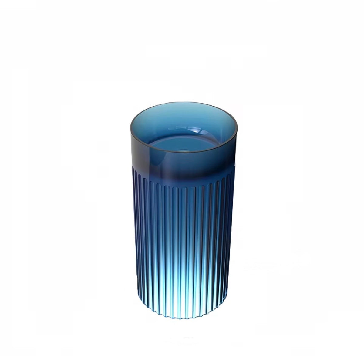 BELLUNO FLUTED TRANSPARENT RESIN PEDESTAL SINK