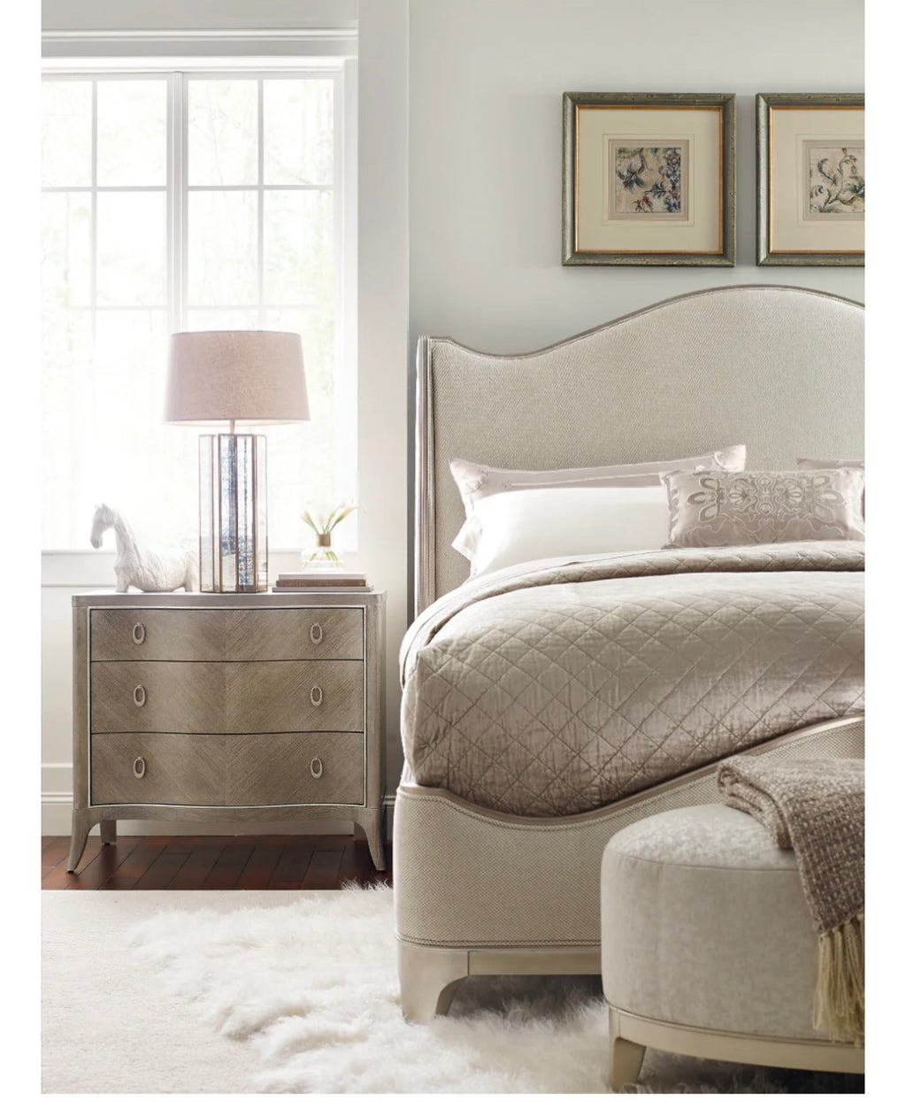 Casa Milano Avondale Chevron Ash Luxury Nightstand