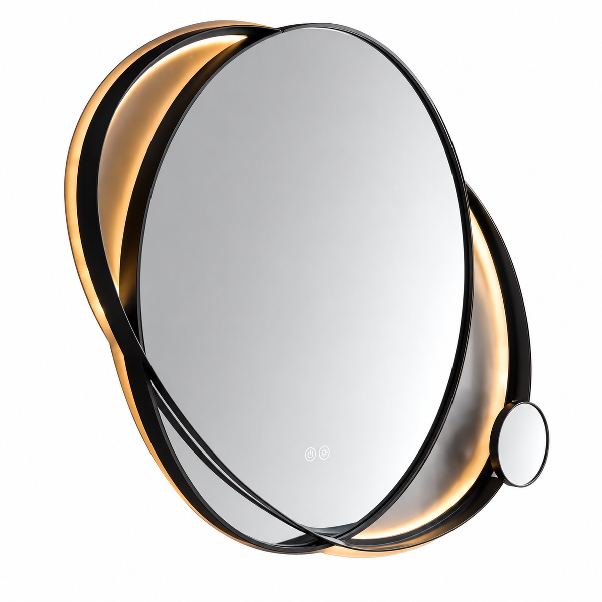 Marcella 51” Stainless Steel Floating Bathroom Vanity with Sculptural Mirror