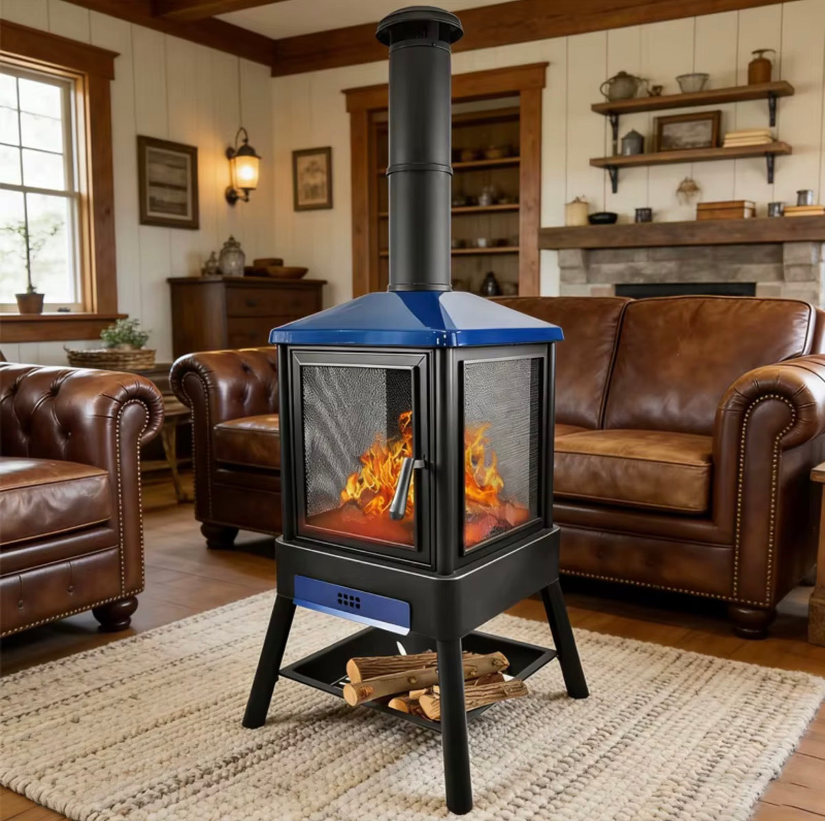 Alessio Steel Outdoor Wood-Burning Fireplace & Grill