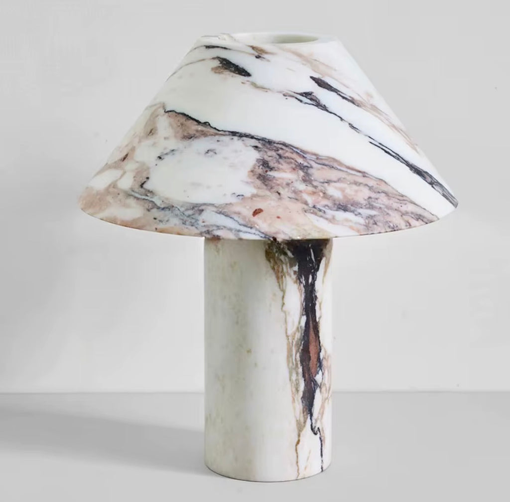 Large Calacatta Viola Pillar Lamp