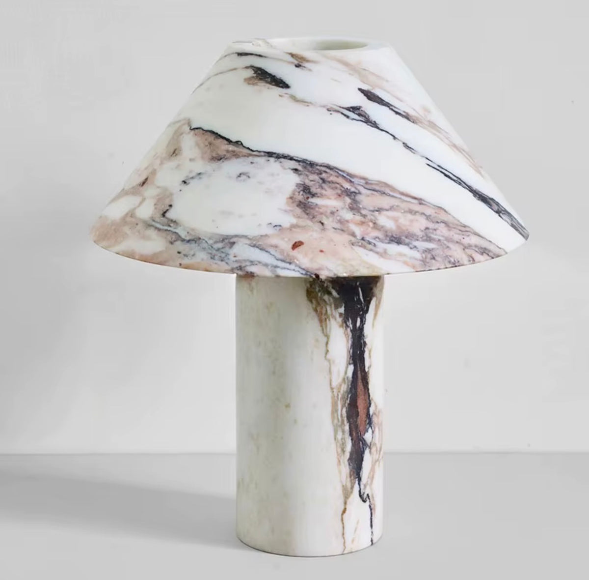 Large Calacatta Viola Pillar Lamp