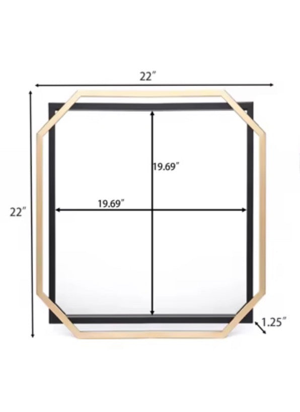 AMALIA GEOMETRIC BLACK & GOLD WALL MIRROR