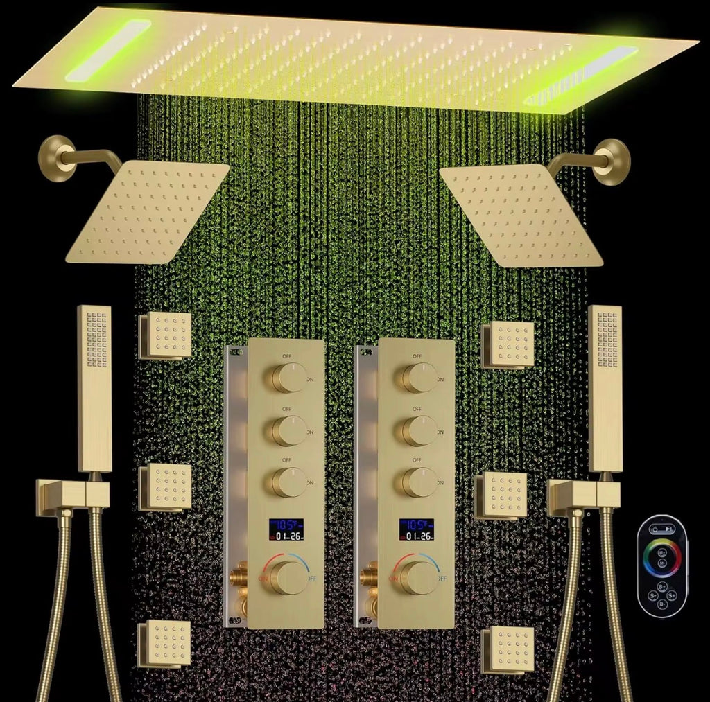 Aveline Dual LED Thermostatic Rain Shower System