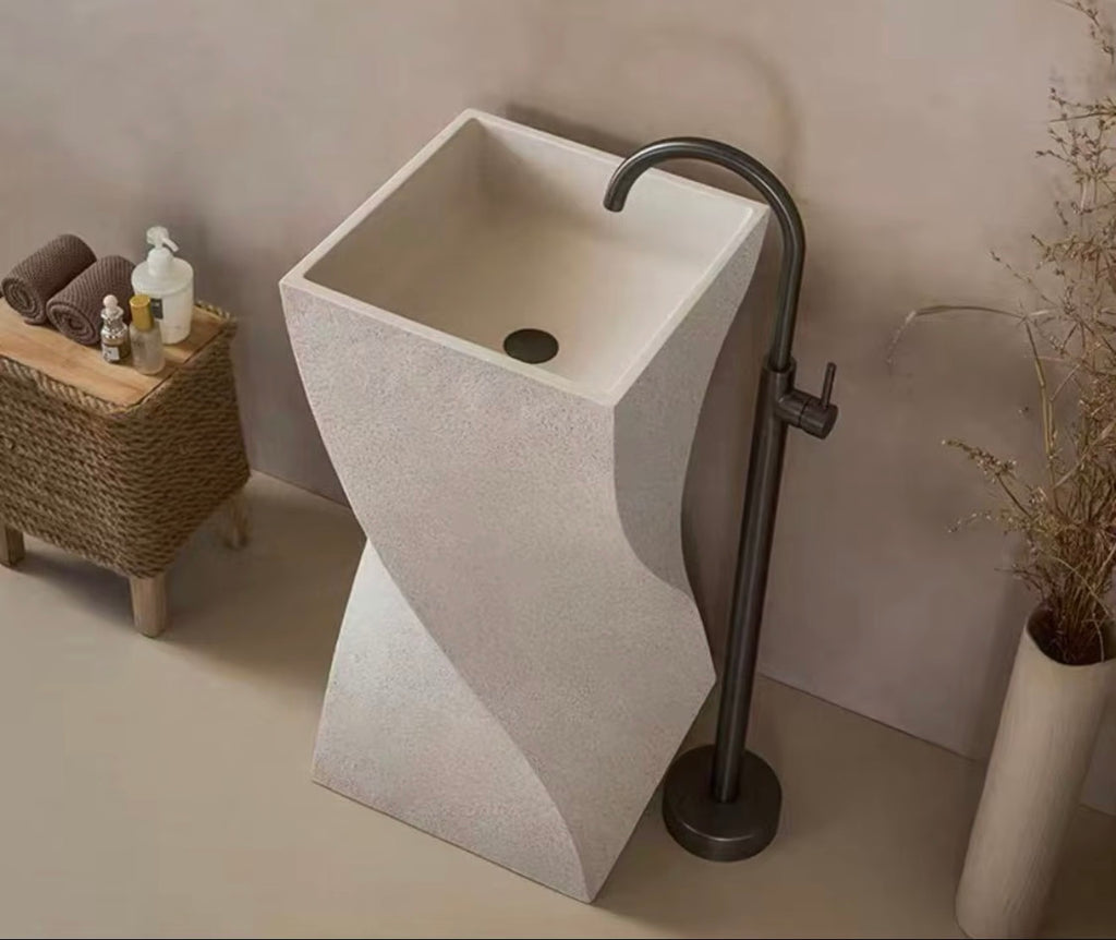 Vittoria Sculptural Artificial Stone Pedestal Sink