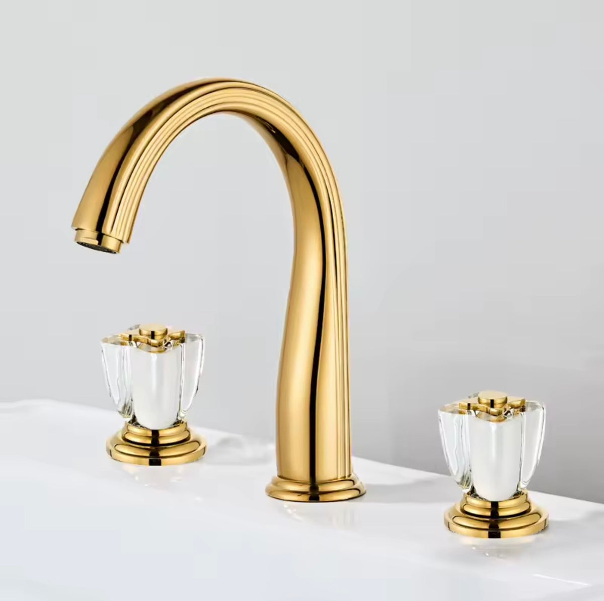 Fiorenza Crystal & Brass Widespread Faucet