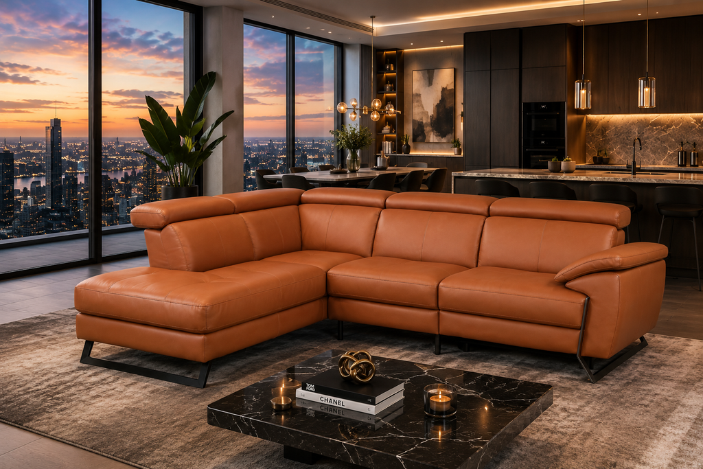 Casa Milano Nicoletti Italian Leather Power Sectional