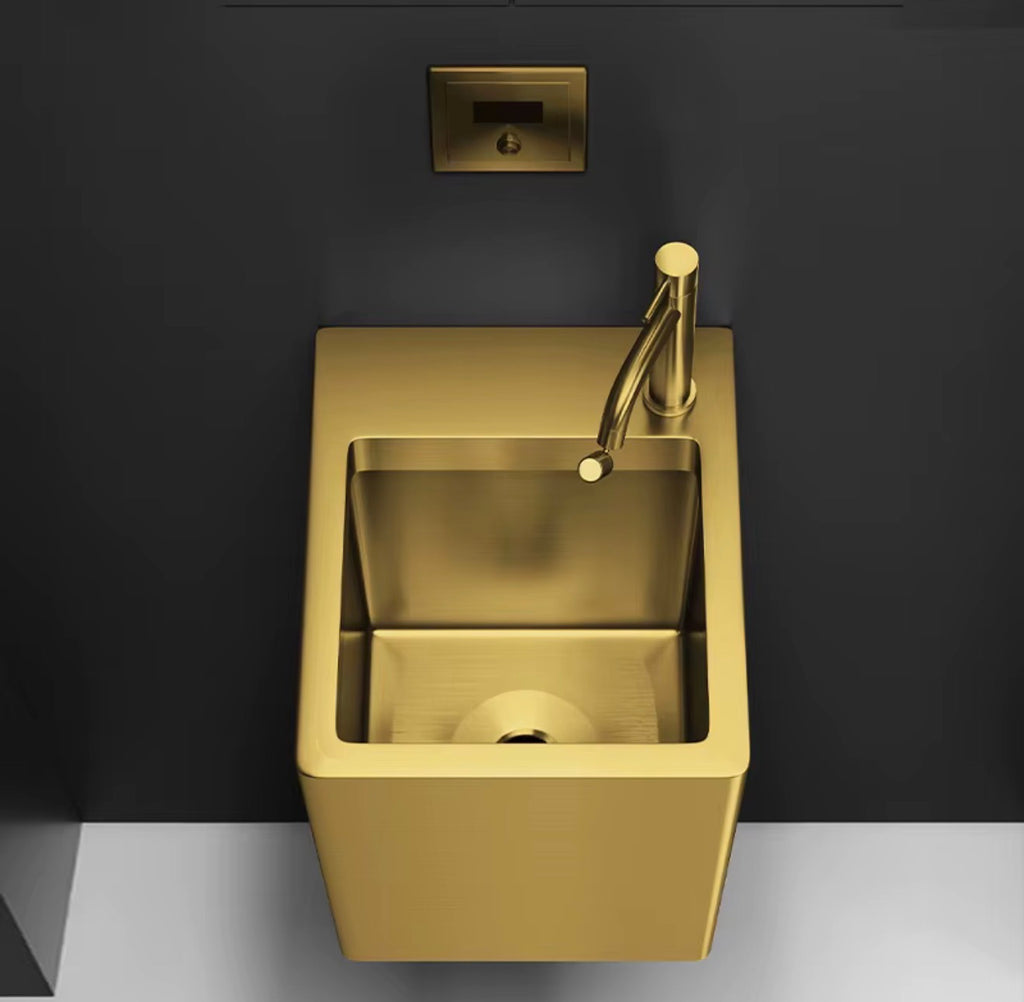 MILANO BRUSHED STAINLESS STEEL WALL-MOUNTED SINK