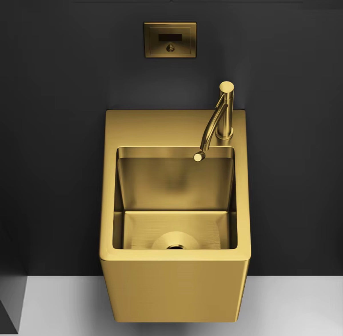 MILANO BRUSHED STAINLESS STEEL WALL-MOUNTED SINK