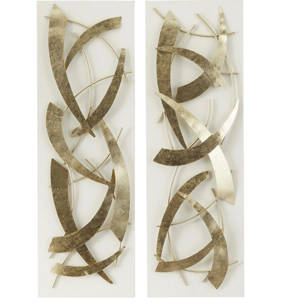 Casa Milano – Gold Metal Contemporary Wall Decor (Set of 2)