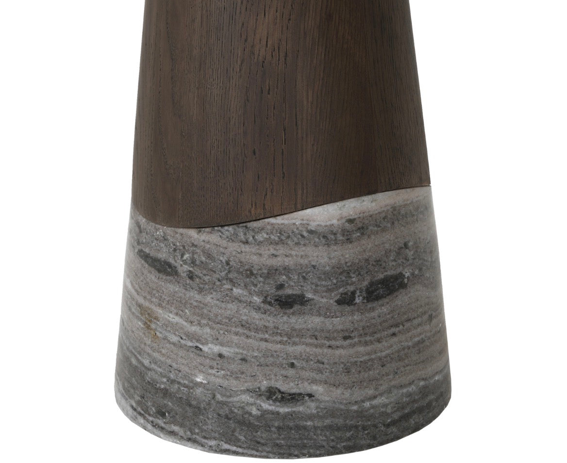 Harper Smoked Charcoal Oak & Marble Dining Table