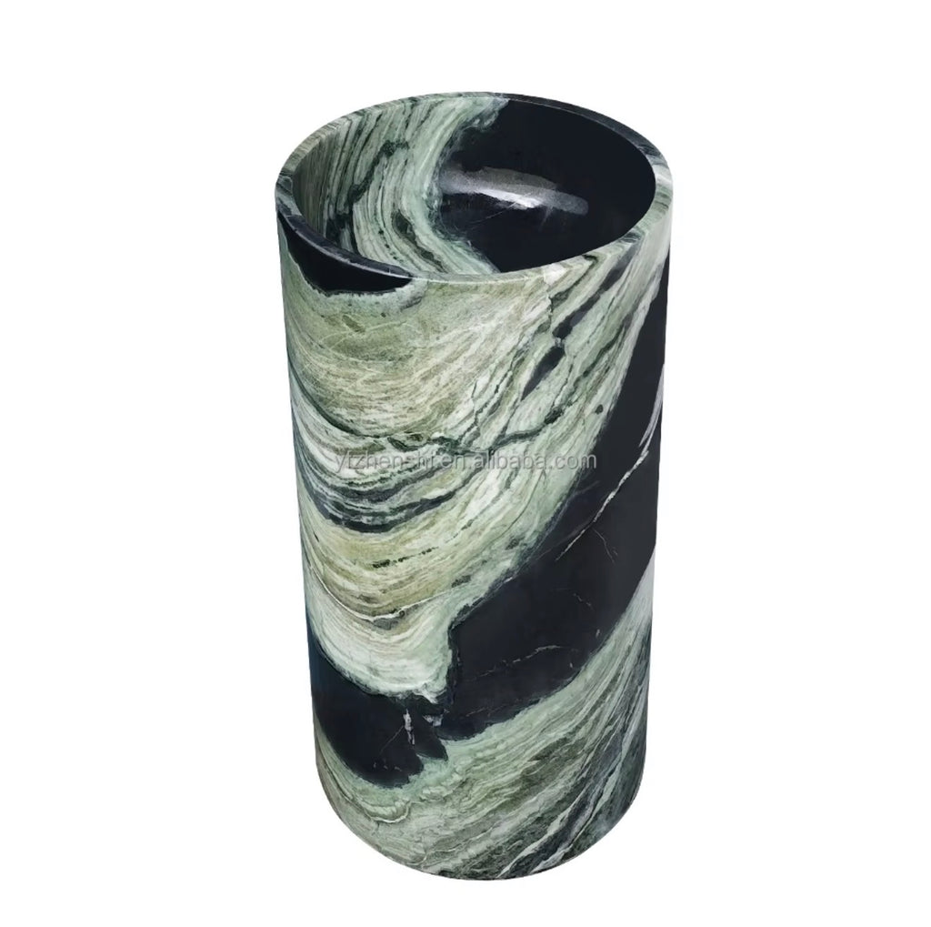 Verde Imperiale Marble Pedestal Sink