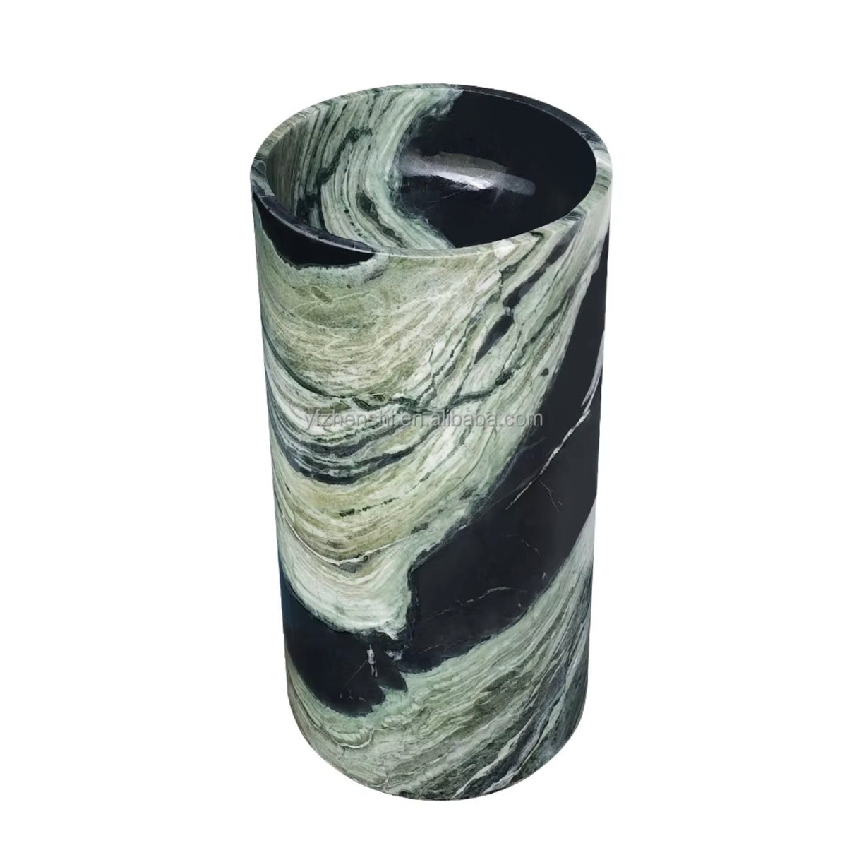 Verde Imperiale Marble Pedestal Sink