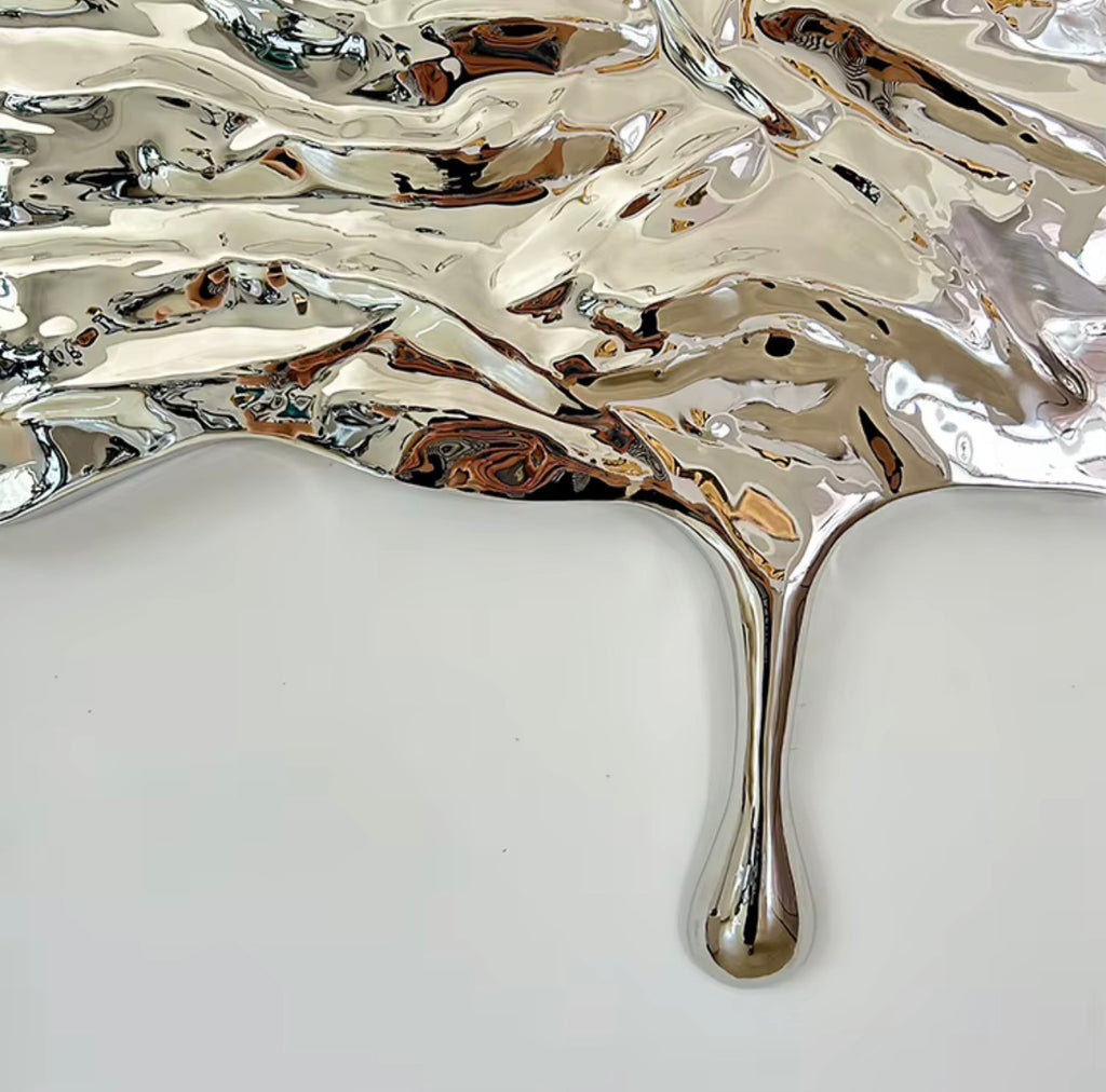 Alessia Liquid Metal Stainless Steel Wall Sculpture