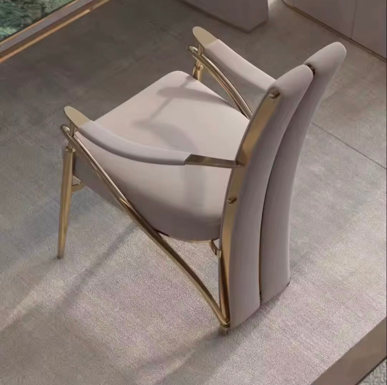 Casa Milano – Vienna Ivory Gold Dining Armchair