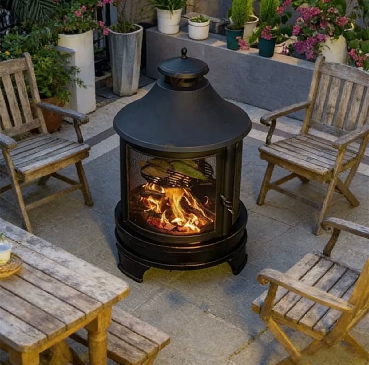 Ravenna Outdoor Wood-Burning Fireplace & Grill